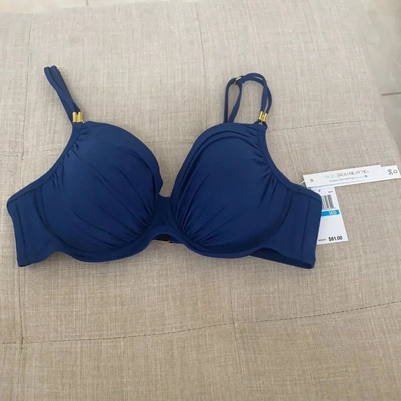 Bleu Rod Beattie Shirred Underwire Bikini Top Size 36D Bottom Size 6 - Picture 7 of 14